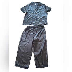 Lilac & London Women's M Satin Pajama Set - Black